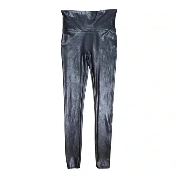 #0260 Spanx Faux Leather Leggings, Black, Size M